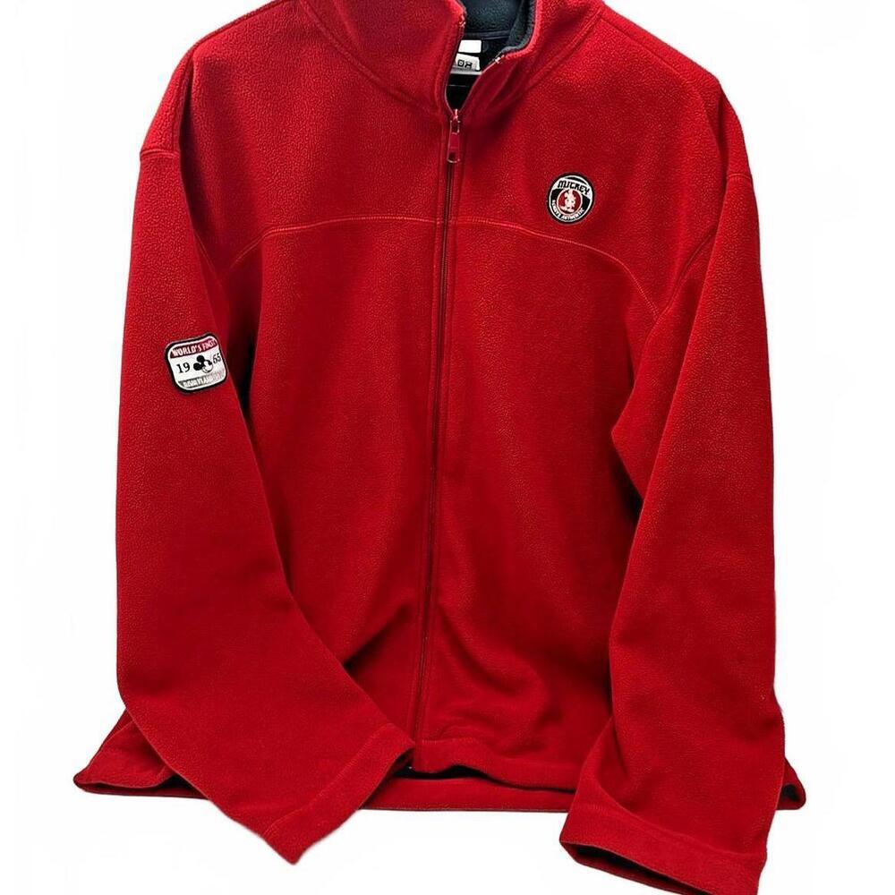 Vintage 90s Disneyland‎ Resort Fleece Full Zip Jacket Size XL Mickey Mouse Patch